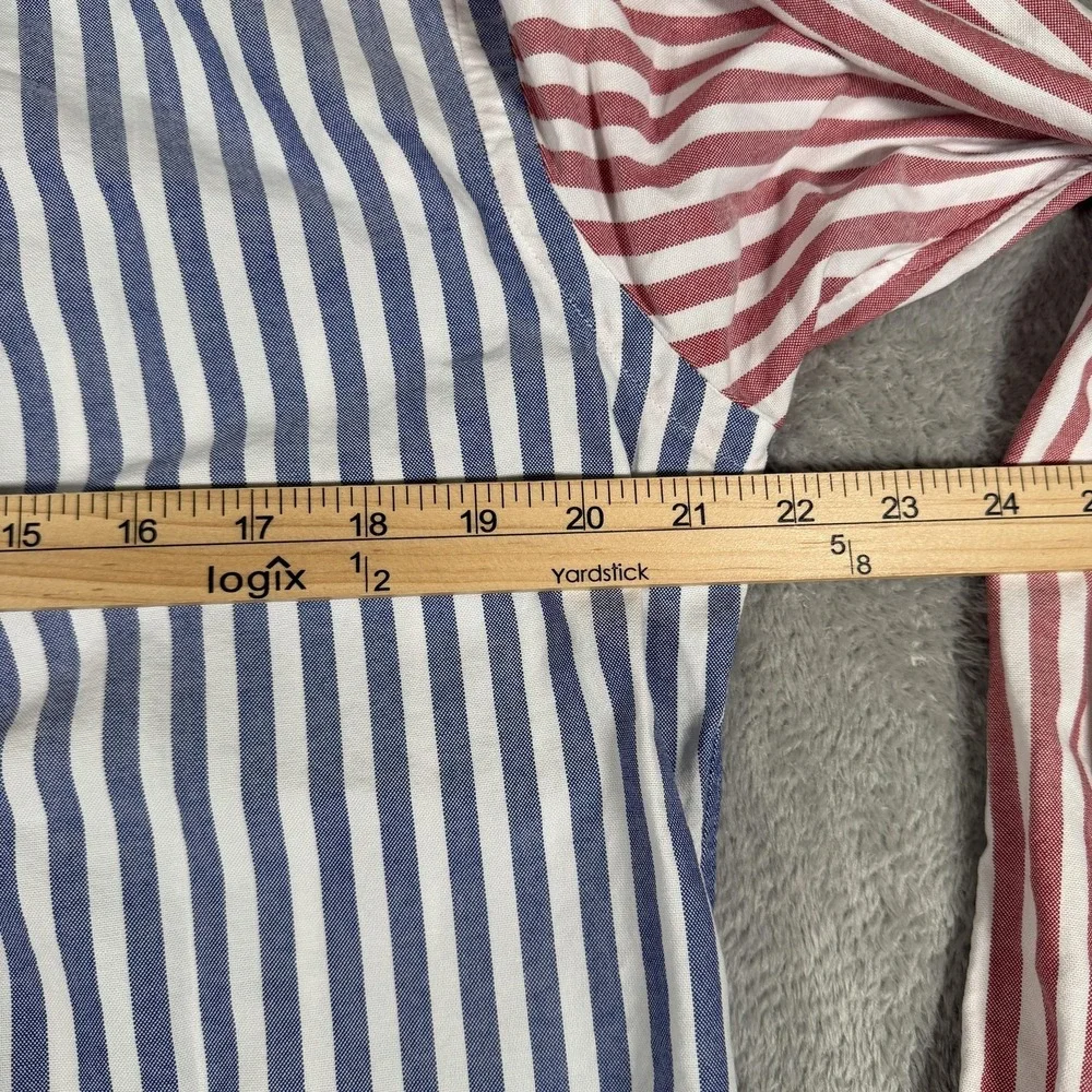 Polo Ralph Lauren‎ Shirt Mens Medium Red Blue Stripe Long Sleeve Button Down